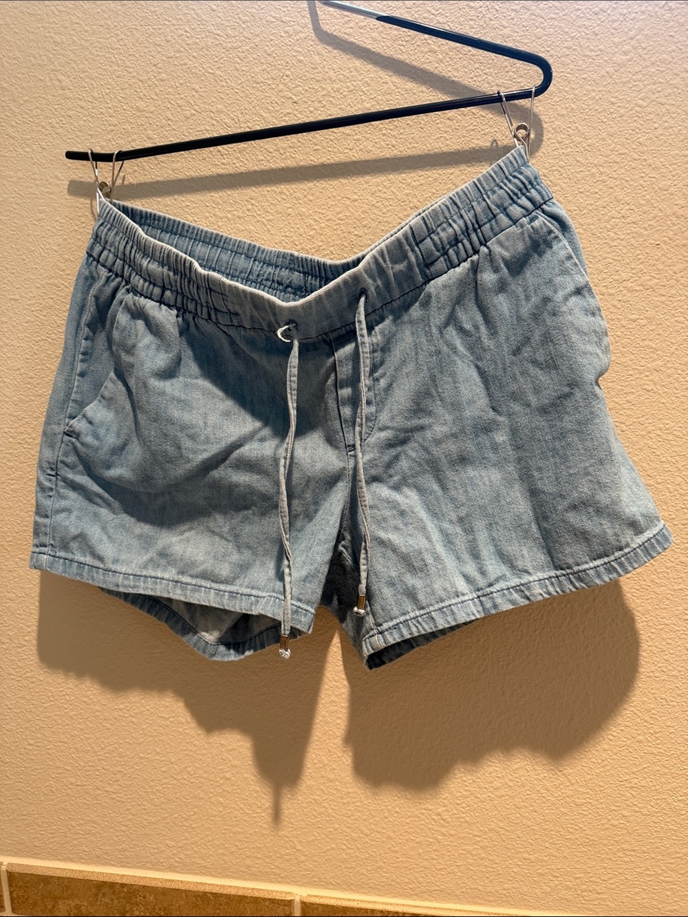 Old Navy Light Blue High-Waist Denim Drawstring Shorts